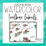 Calm & Cool Watercolor Teacher Toolbox Labels