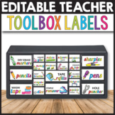 Teacher Toolbox Labels Editable Classroom Supply Labels Wi