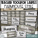 Teacher Toolbox Labels Editable - Farmhouse Classroom Decor