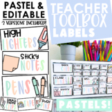Teacher Toolbox Labels with Pictures- Pastel & Editable