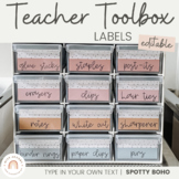 Teacher Toolbox Labels | SPOTTY BOHO | Editable