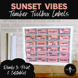 Teacher Toolbox Labels | Editable | SUNSET VIBES COLLECTION