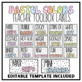 Teacher Toolbox Labels | Teacher Tool Box Labels | Pastel 