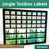 Teacher Toolbox Labels  - Tropical Jungle Classroom Decor 