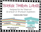 Teacher Toolbox Labels - Turquoise Chevron