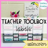 Teacher Toolbox Labels - Watercolor