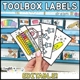 Teacher Toolbox Labels with Pictures | Editable | Bright a