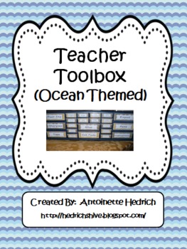 Preview of Teacher Toolbox (Ocean Themed) - EDITABLE