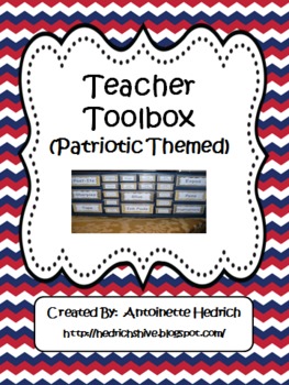 Preview of Teacher Toolbox (Patriotic Themed) - EDITABLE