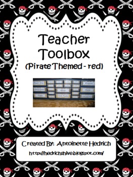 Preview of Teacher Toolbox (Pirate Themed -red) - EDITABLE