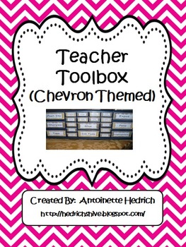 Preview of Teacher Toolbox (Chevron Themed) - EDITABLE