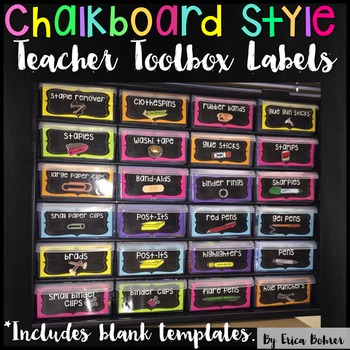 Preview of Teacher Toolbox Labels: Chalkboard