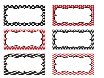 Teacher Toolbox labels - Red & Black Editable by Hop n Dots | TPT