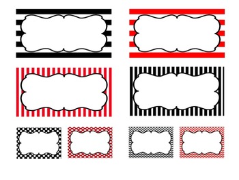 Teacher Toolbox labels - Red & Black Editable by Hop n Dots | TPT