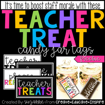 Teacher Treat Candy Jar Tags by Create Educate Inspire | TPT