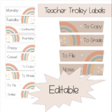 Teacher Trolley 10 Drawer Labels | Editable | BOHO Theme