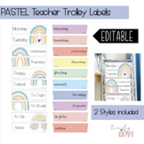 Teacher Trolley 10 Drawer Labels | Editable | RAINBOW | PA