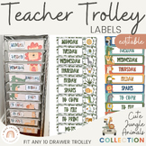 Teacher Trolley Labels | 10 Drawer Cart Labels | Cute Jung