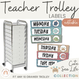 Teacher Trolley Labels | 10 Drawer cart labels | Editable 