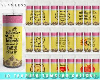 Teacher Affirmations 20 oz Skinny Tumbler Wrap Sublimation Tumbler