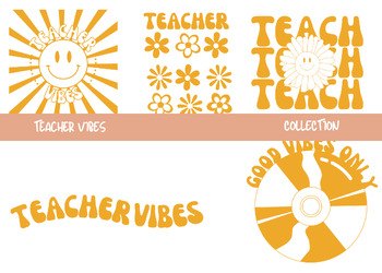 Preview of Teacher Vibes Collection | SVG | Teacher Tees | Clip Art | Gifts