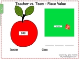 Teacher Vs. Team (3 digit numbers) - For SMART Board