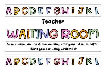 Preview of Teacher Waiting Room