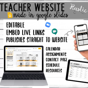 Preview of Teacher Website Template in Google Slides ★Distance / virtual Learning ★Editable