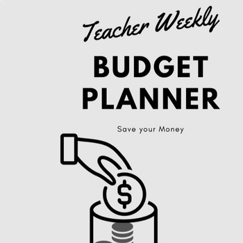 Preview of Teacher Weekly Budget Planner I Black & White Printable