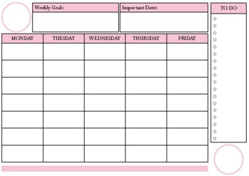 Teacher Weekly Planner (7 periods/classes per day) by CreatingWithJen