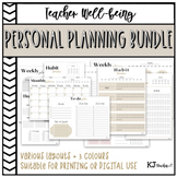 Teacher Well-being: Personal Planners and Habit Trackers Bundle