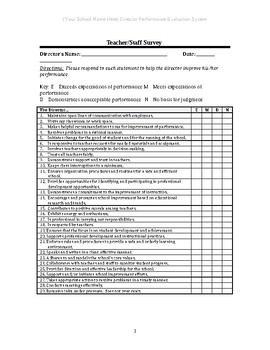 Preview of Teacher and Parent Evaluation for Director Performance