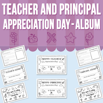 Preview of Teacher and Principal Appreciation Day Album | Writing Prompt Activity
