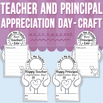 Preview of Teacher and Principal Appreciation Day Craft | Writing Prompt Activity