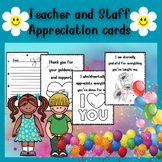 Teacher and Staff Appreciation Cards