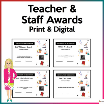 Preview of Teacher and Staff Awards Print and Digital