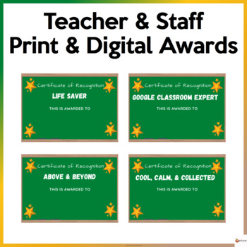 Preview of Teacher and Staff Awards Print and Digital