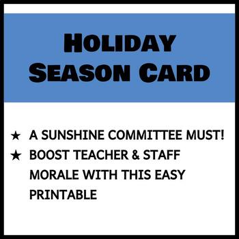 Preview of Teacher & Staff Cards - Holiday Season