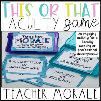 Preview of Teacher and Staff Morale Game for Faculty Meetings or Professional Development