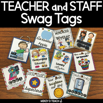 Preview of Teacher and Staff Swag Tags - Boost Faculty Morale - Adult SEL - Sets One + Two