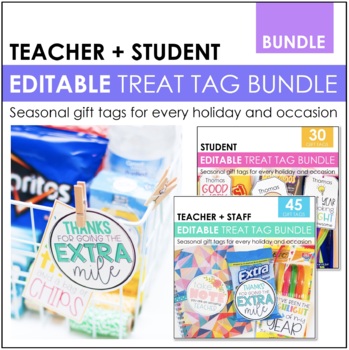 Preview of Teacher and Student Gift Tags BUNDLE | Treat Tags
