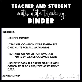 Preview of Teacher and Student Math Data Binder