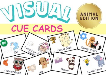 Preview of Teacher and Student Picture Cue Cards ANIMAL Edition for SPED, ESOL and ELL