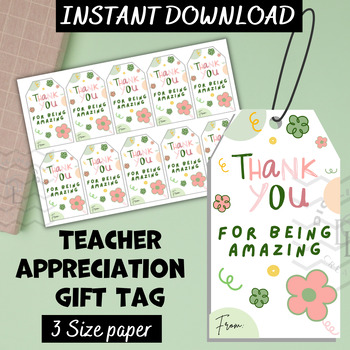 Preview of Teacher appreciate Gift Tag craft classroom social emotional studies middle high
