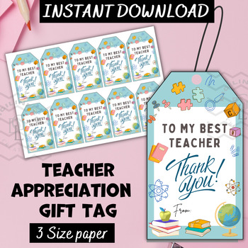 Preview of Teacher appreciate Gift Tags crafts activities word wall social work 5th 6th 7th