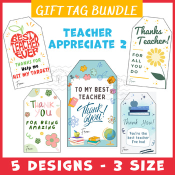 Preview of Teacher appreciate gift tags BUNDLE 2 Activity book note cards small groups 5th