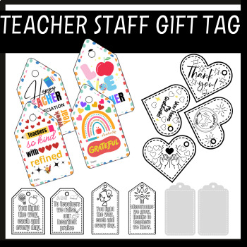 Preview of END OF YEAR Teacher appreciation gift tags Flower colorful black and white
