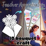 Teacher appreciation week 10 Bouquet card craft gift tags 