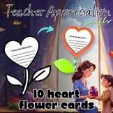Teacher appreciation week 10 Heart Flowers Bouquet card cr