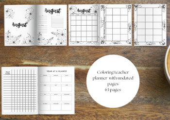 Preview of Teacher coloring planner